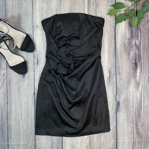 Gunne Sax by Jessica McClintock Black Satin Strapless Dress